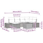 vidaXL Ensemble de canapé de jardin avec coussin 7 Pièces Gris polyrotin