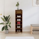 vidaXL Meuble à chaussures chêne marron 30x35x105 cm bois d'ingénierie
