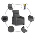 vidaXL Fauteuil inclinable de massage en tissu gris foncé