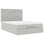 vidaXL Cadre de lit ottoman avec matelas gris clair 140x200 cm velours