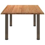 vidaXL Table à manger marron clair bois de chêne massif rectangulaire