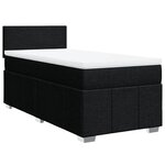 vidaXL Sommier à lattes de lit et matelas Noir 80x200 cm Tissu