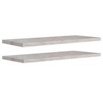 vidaXL Étagères murales flottantes 2 Pièces Gris béton 90x23 5x3 8cm MDF
