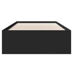 vidaXL Cadre de lit sans matelas noir 75x190 cm bois ingénierie