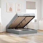 VidaXL Cadre de lit ottoman et matelas gris clair 140x200 cm tissu