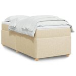 vidaXL Sommier à lattes de lit et matelas Crème 90x190 cm Tissu