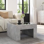 vidaXL Table basse avec LED infini gris béton 50x50x30 cm