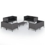 Salon de jardin meuble d'extérieur ensemble de mobilier 9 pièces avec coussins résine tressée gris foncé 02_0018110