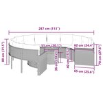 vidaXL Canapé de jardin avec table coussins rond noir résine tressée