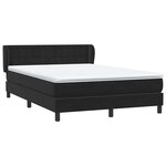 vidaXL Sommier à lattes de lit avec matelas noir 160x220 cm velours