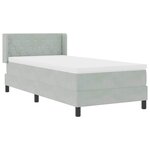 vidaXL Lit à ressorts avec matelas Gris clair 90x200 cm Velours