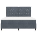 vidaXL Lit à ressorts avec matelas Gris foncé 180 x 200 cm Velours