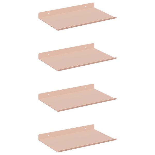vidaXL Étagère flottante 4 Pièces Rose 30 x 18 x 2 5 cm Acier