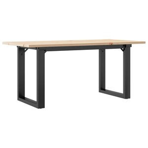 vidaXL Table basse cadre en O 100x50x45 cm bois de pin massif et acier