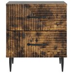 vidaXL Cabinet de chevet avec tiroir Chêne fumé 43 x 34 5 x 47 5 cm