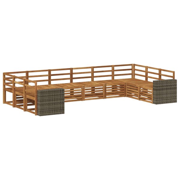 vidaXL Ensemble de canapés d'extérieur 10 pc Naturel