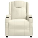vidaXL Fauteuil électrique de massage Crème blanc Similicuir
