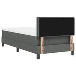 vidaXL lit à ressorts avec matelas & LED gris foncé 80x200 cm tissu