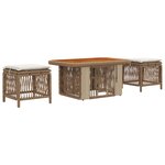 vidaXL Ensemble de salle à manger pour jardin 3 Pièces Beige et crème