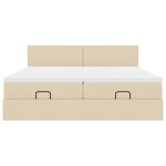 VidaXL Cadre de lit ottoman avec matelas crème 160x200 cm tissu