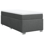 vidaXL Sommier à lattes de lit avec matelas Gris foncé 90x200 cm Tissu