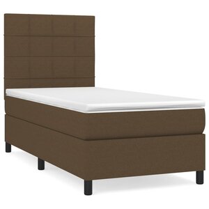 vidaXL Sommier à lattes de lit avec matelas Marron foncé 100x200 cm