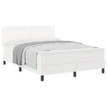 vidaXL Cadre de lit avec matelas Blanc 140 x 200 cm Faux cuir