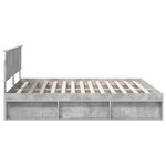 vidaXL Cadre de lit Béton 180 x 200 cm Bois d'ingénierie