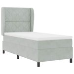 vidaXL Lit à ressorts avec matelas Gris clair 200 x 90 cm Velours