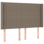 vidaXL Sommier à lattes de lit matelas et LED Taupe 140x200 cm Tissu