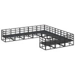 vidaXL Ensemble de canapé de jardin avec coussin 11 Pièces Noir Aluminium