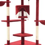vidaXL Arbre à chat avec griffoirs en sisal 203 cm Rouge et Blanc