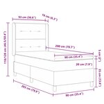 vidaXL Lit à ressorts avec matelas et LED gris foncé 90 x 200 cm en tissu