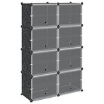 vidaXL Cubes de rangement 8 Pièces avec portes noir PP