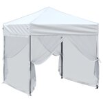 vidaXL Tente de réception pliable avec parois Blanc 2x2 m
