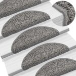 vidaXL Tapis d'escalier 10 Pièces 56x17x3 cm Gris