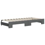 vidaXL Lit de jour avec gigogne et matelas gris foncé 100x200 cm tissu