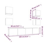 vidaXL Ensemble de meubles TV 6 Pièces Gris béton Bois d'ingénierie