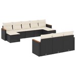 vidaXL Salon de jardin 10 Pièces avec coussins noir résine tressée