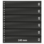 Feuilles de classement Omnia Lindner à 6 bandes pour timbres-poste. Fond - Noir