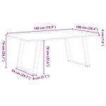 vidaXL Table à manger marron clair bois de chêne massif rectangulaire