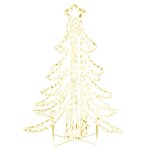 vidaXL Arbre de Noël pliable avec LED Blanc chaud 87x87x93 cm