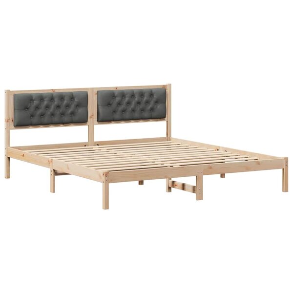 vidaXL Cadre de lit Gris foncé 160 x 200 cm Pin massif