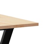 vidaXL Table à manger cadre en Y 200x100x75cm bois de pin massif acier