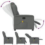 vidaXL Fauteuil de massage inclinable Gris foncé Tissu