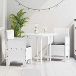 vidaXL Chaise de jardin 2 Pièces Blanc 53 x 49 x 85 cm PP