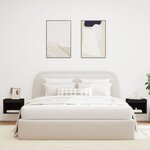 vidaXL Tables de chevet murales avec lumières LED 2 Pièces noir