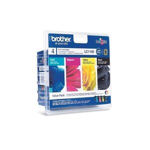 Multipack Original 4 Cartouche d'encre LC1100 N/C/Y/M BROTHER