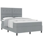 vidaXL Lit à sommier avec matelas Gris Clair 140x200 cm Tissu