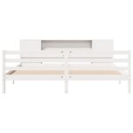 vidaXL Lit bibliothèque sans matelas blanc 200x200 cm bois pin massif